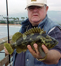 Ken Jones, on one of his annual visits to Goleta Pier, 12-14-02.